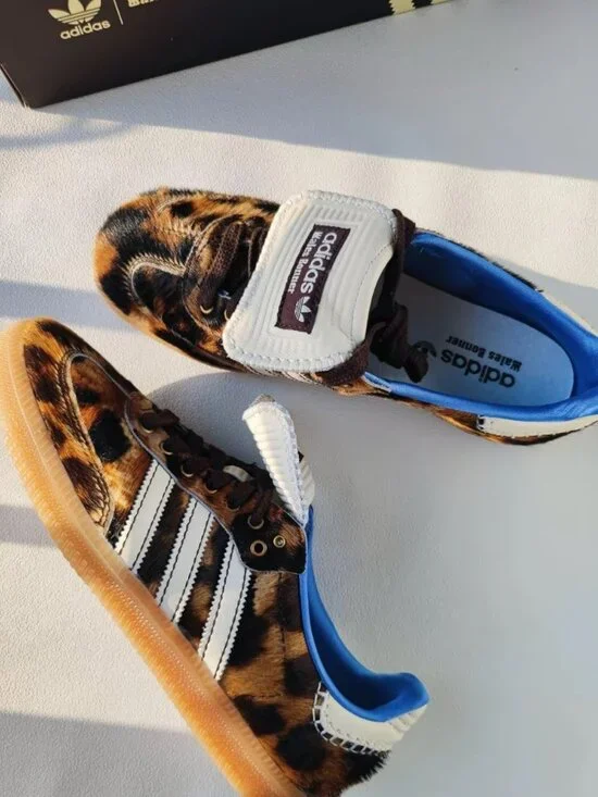 Women's Adidas x Wales Bonner Samba Leopard Print Pony Sneakers - Picture 9 of 9